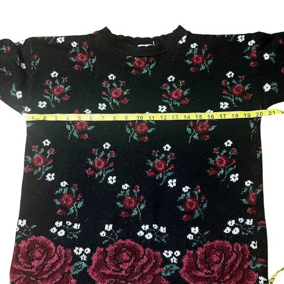 Vintage 90s Classic Elements Rose Sweater Size Petite Small - Picture 5 of 5